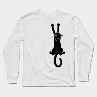 Black Cat Hanging on shoulder Long Sleeve T-Shirt